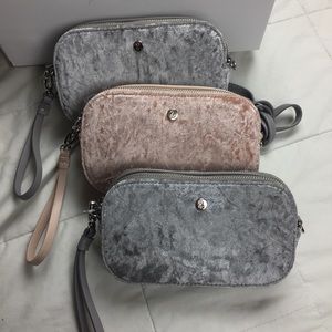 Nine West silver velvet crossbody